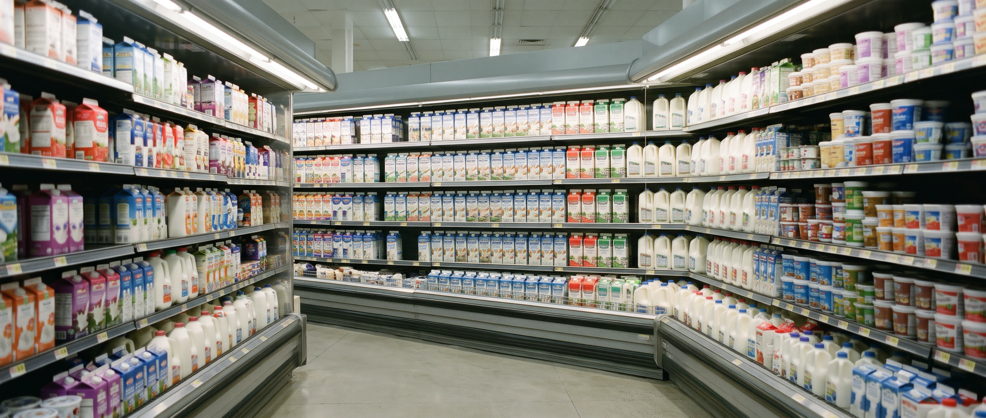 El mismo refrigerador con la leche surtida