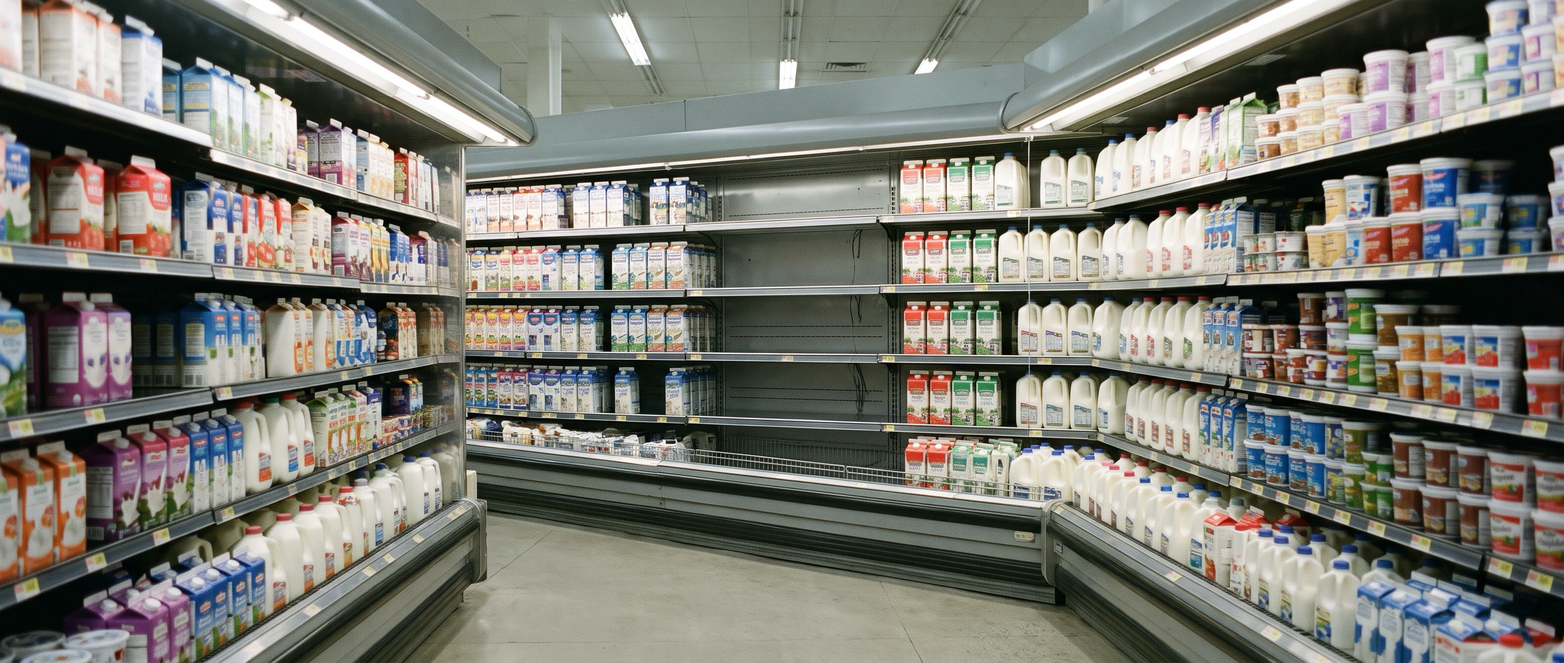 Refrigerador de lácteos con el espacio de la leche vacío
